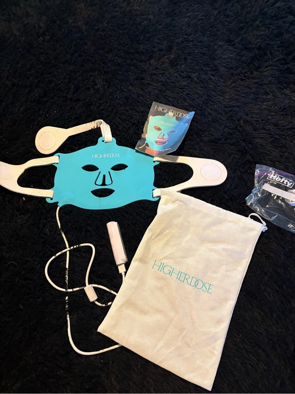 HIGHERDOSE Turquoise LED Face Mask - Rejuvenating Facial Mask